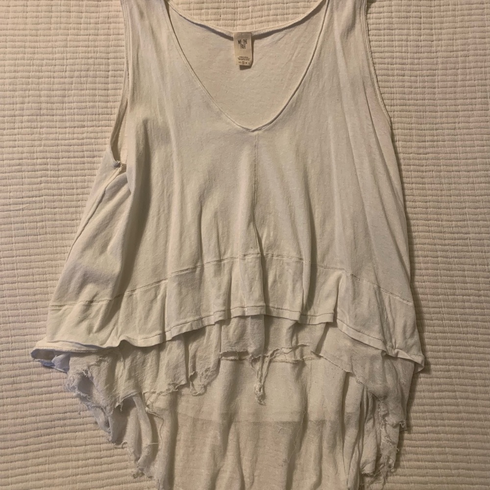 We The Free - White Distressed Tank